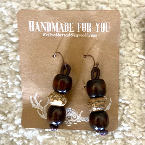 Earrings!!  Natural leather and beads. - Picture 2 of 8